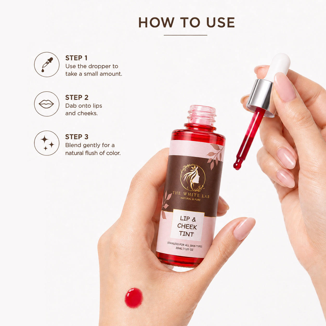 Lip and Cheek Tint for a Natural Flush and Long-lasting Color