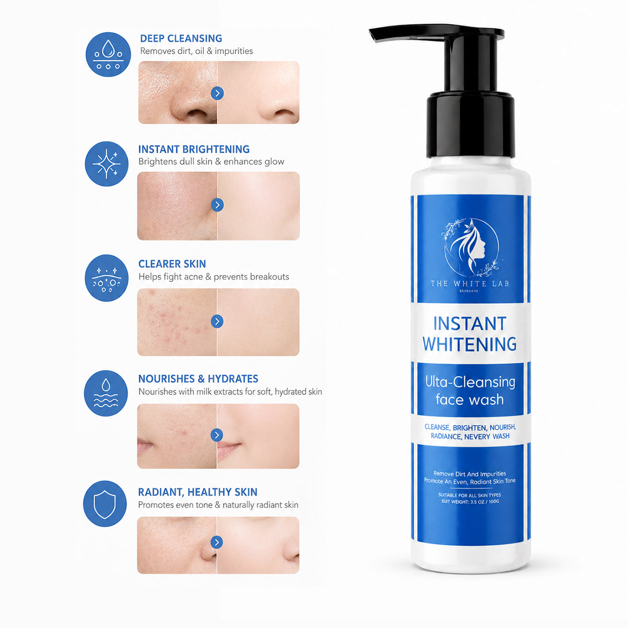Whitening Face Wash for Brightening and Dark Spot Control