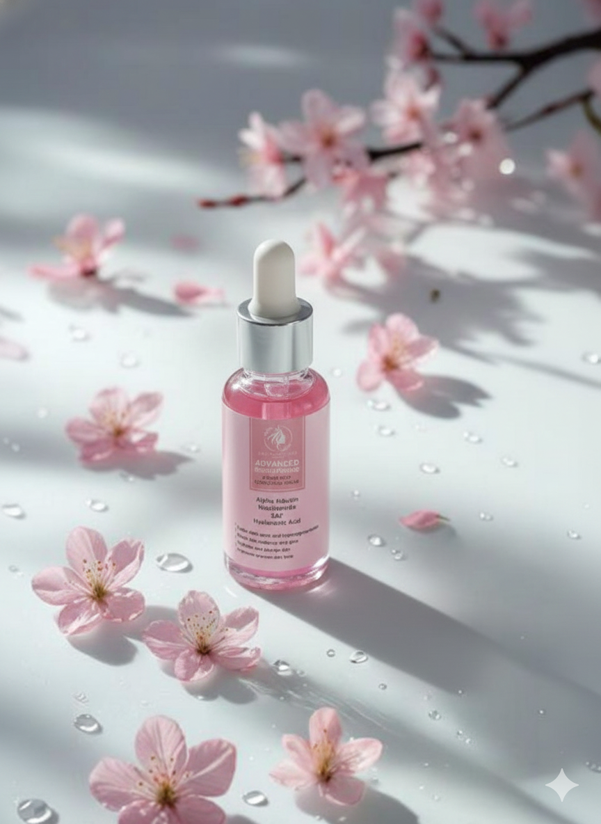 Model applying Brightening Serum as part of a daily skincare routine for radiant and healthy-looking skin