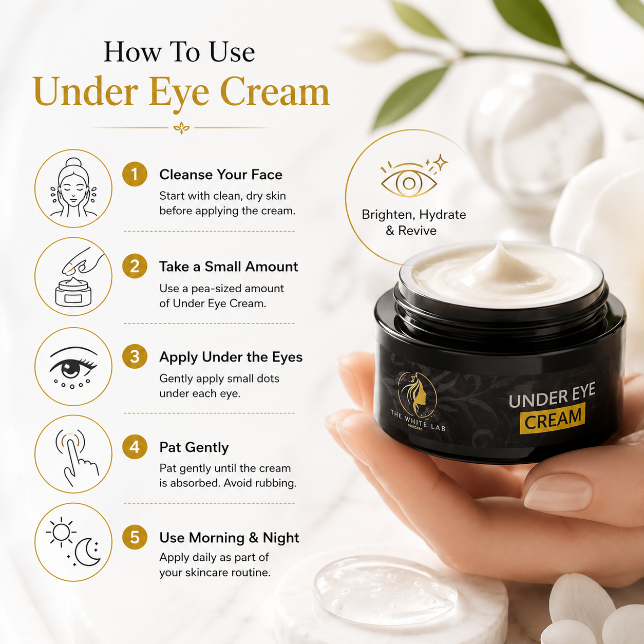 Under Eye Cream by The White Lab for Dark Circles and Puffiness