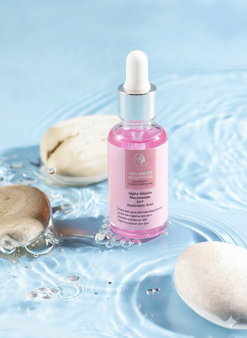 Premium Brightening Serum used in a daily skincare routine for radiant, hydrated, and even-looking skin