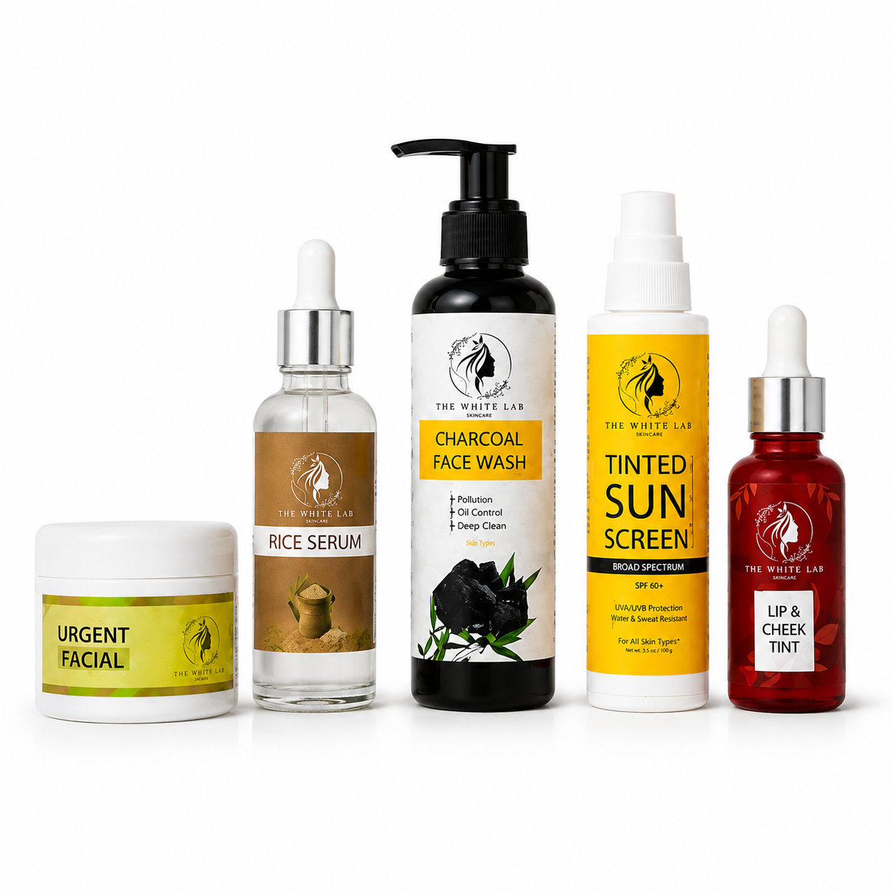 Complete Glow Kit including cleanser, toner, serum, sunscreen and whitening cream