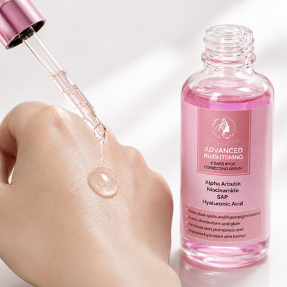 Step-by-step guide showing how to use Brightening Serum for radiant, hydrated, and even-looking skin
