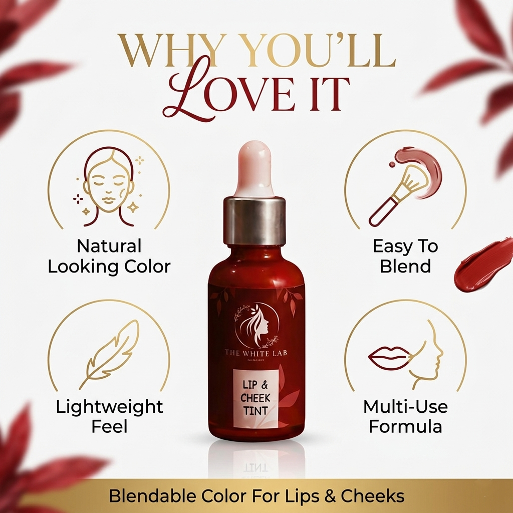 Lip and Cheek Tint for a Natural Flush and Long-lasting Color