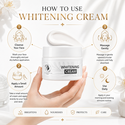 Whitening cream designed to improve skin radiance and promote an even-looking complexion